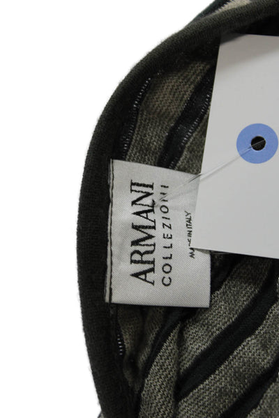 Armani Collezioni Womens Cotton Round Neck Striped Tank Top Gray Size 10