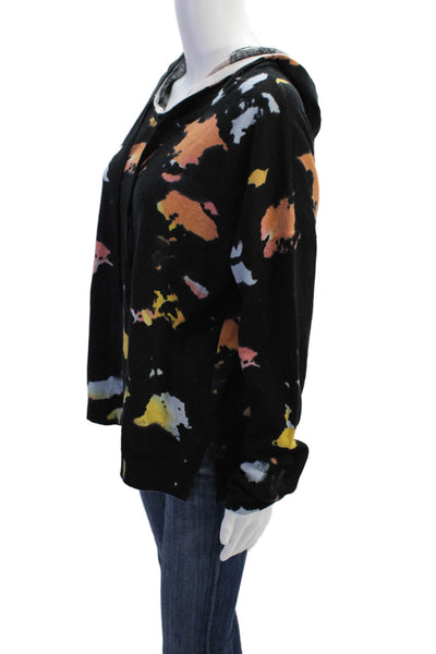 J. Society Women Printed Long Sleeves Hoodie Black Cotton Size Extra Large