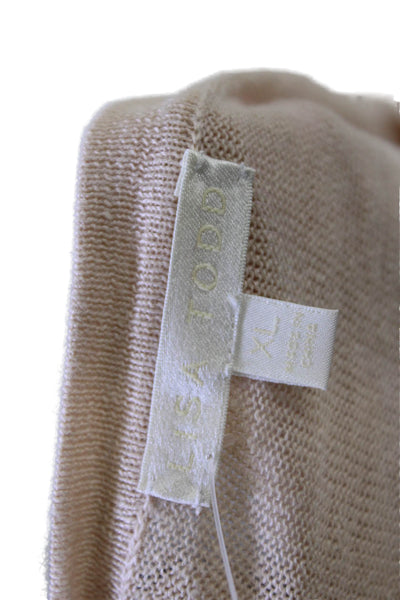 Lisa Todd Womens Linen Lace Up Long Sleeves Sweater Beige Size Extra Large