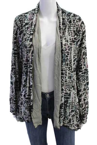 Kozan Womens Abstract Print Wrap Blouse Multi Colored Size Extra Large
