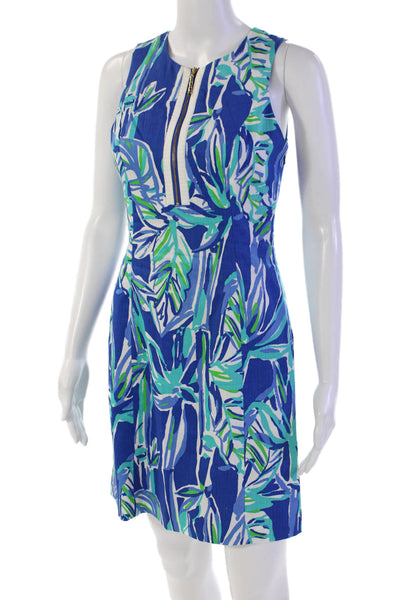 Lilly Pulitzer Women's Round Neck Sleeveless Fitted Mini Dress Multicolor Size 0