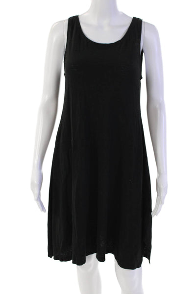 Eileen Fisher Women's Round Neck Sleeveless A-Line Mini Dress Black Size PP