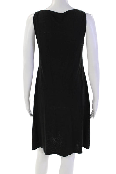 Eileen Fisher Women's Round Neck Sleeveless A-Line Mini Dress Black Size PP