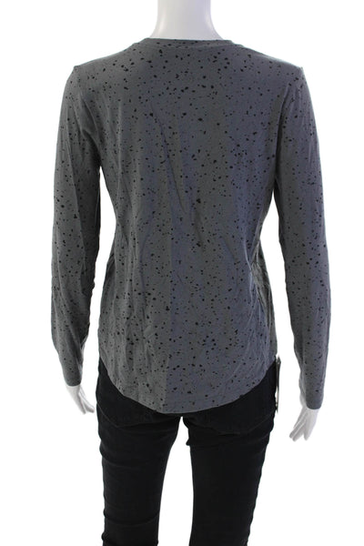 Lululemon Womens Long Sleeve Spotted Print Athletic T Shirt Gray Size S