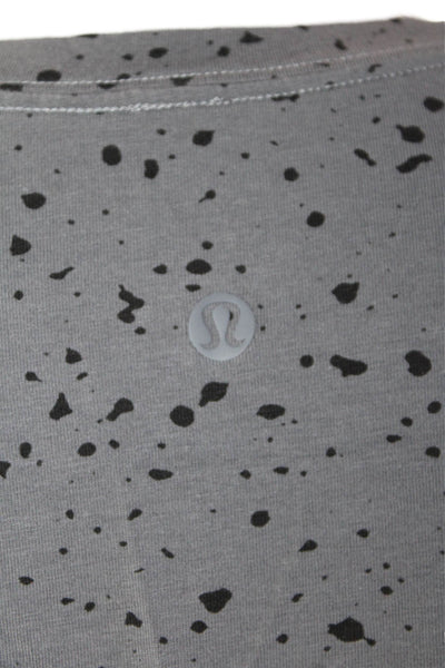 Lululemon Womens Long Sleeve Spotted Print Athletic T Shirt Gray Size S