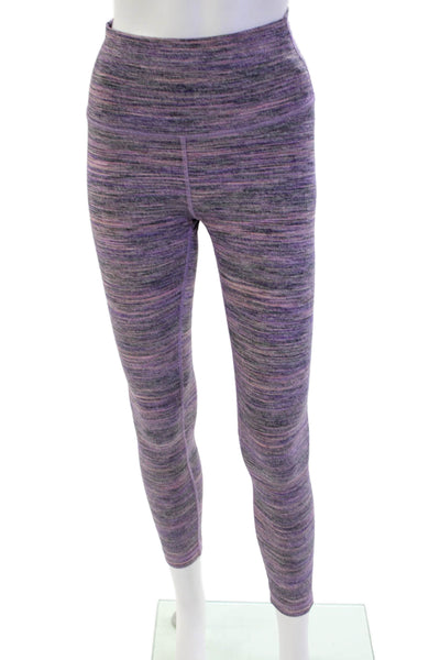 Lululemon Womens High Rise Striped Activewear Ankle Leggings Purple Size 4