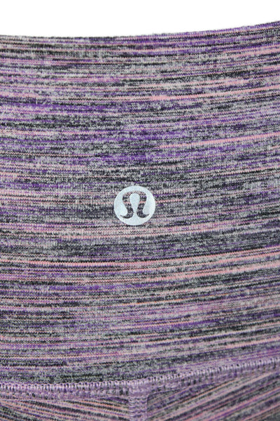 Lululemon Womens High Rise Striped Activewear Ankle Leggings Purple Size 4