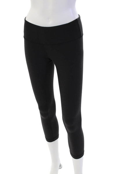 Lululemon Womens High Rise Cropped Solid Leggings Black Size 4
