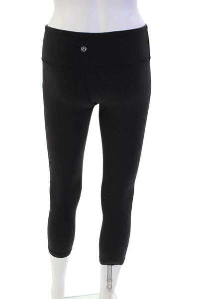 Lululemon Womens High Rise Cropped Solid Leggings Black Size 4