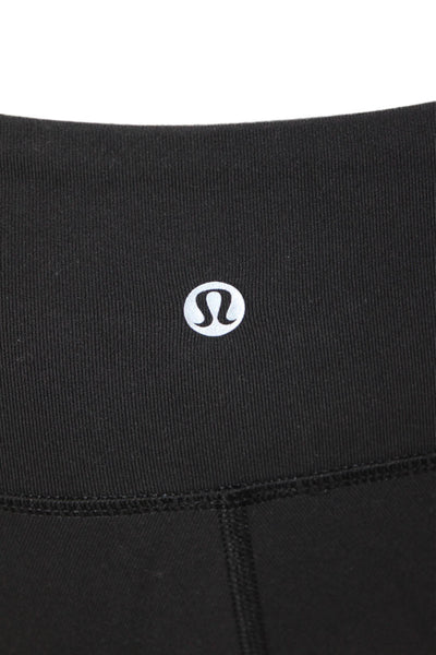 Lululemon Womens High Rise Cropped Solid Leggings Black Size 4
