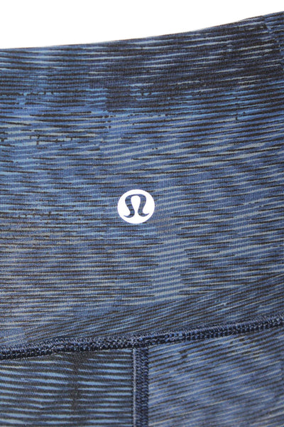 Lululemon Womens High Rise Striped Leggings Blue Size 4
