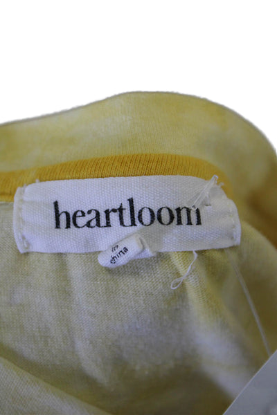 Heartloom Women's Round Neck Short Sleeves  Basic Tie Dye T-Shirt Yellow Size S