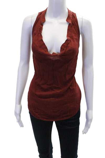 Haute Hippie Womens Scoop Neck Pullover Tank Top Blouse Brown Size XS