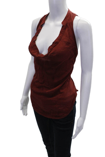 Haute Hippie Womens Scoop Neck Pullover Tank Top Blouse Brown Size XS