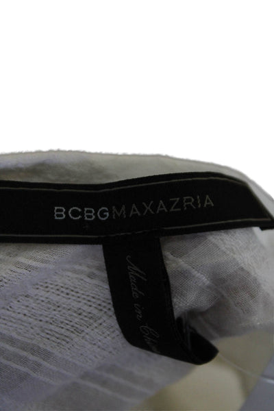 BCBGMAXAZRIA Womesn Cotton Lace Detail Pullover Tank Top Blouse White Size XXS