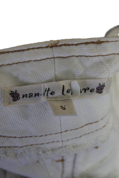 Nanette Lepore Womens Denim 4 Pocket Low-Rise BStraight Leg Jeans Cream Size 6