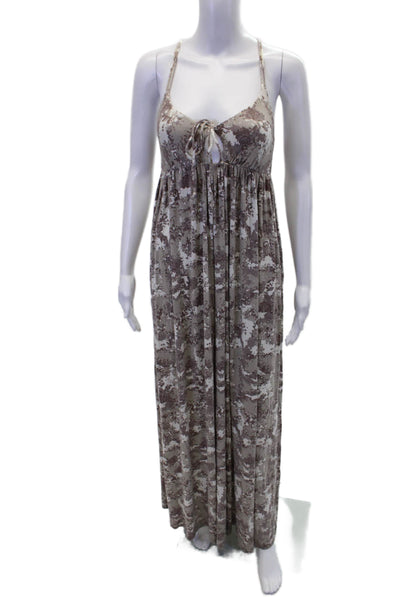 Rachel Pally Womens Abstract Print Cut Out Sleeveless Maxi Dress Gray Size XS