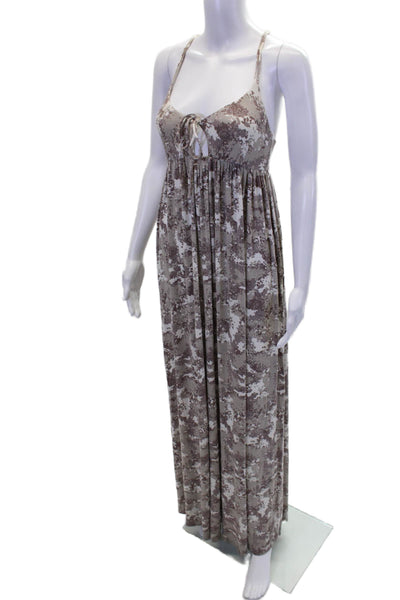 Rachel Pally Womens Abstract Print Cut Out Sleeveless Maxi Dress Gray Size XS