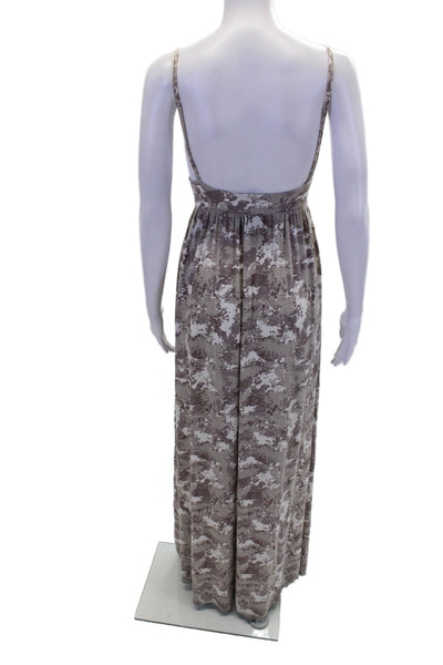 Rachel Pally Womens Abstract Print Cut Out Sleeveless Maxi Dress Gray Size XS