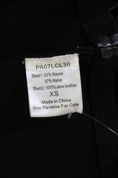 Parker Womens Sleeveless Scoop Neck Zip A-Line Mini Dress Black Size XS