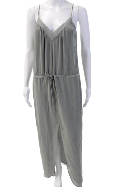 Rory Beca Womens Sleeveless V-Neck Drawstring Midi Dress Green Size XS