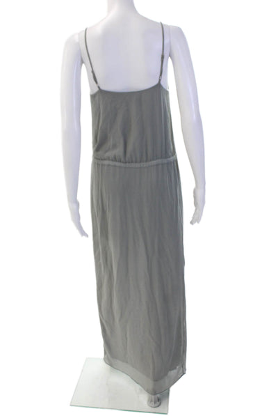 Rory Beca Womens Sleeveless V-Neck Drawstring Midi Dress Green Size XS