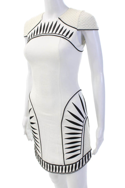 Blessed Are The Meek Womens Cap Sleeve Zippered Mini Dress White Size 0