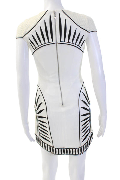 Blessed Are The Meek Womens Cap Sleeve Zippered Mini Dress White Size 0