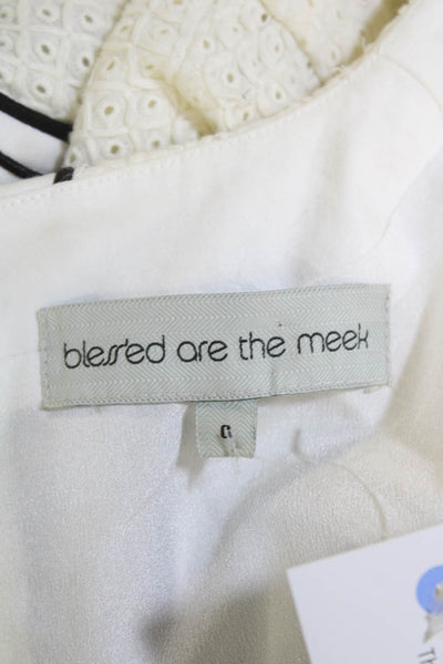 Blessed Are The Meek Womens Cap Sleeve Zippered Mini Dress White Size 0