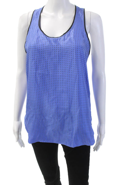 Rag & Bone Womens Silk Spotted Sleeveless Scoop Neck Tank Top Blue Size XS