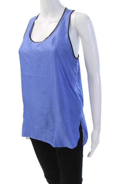 Rag & Bone Womens Silk Spotted Sleeveless Scoop Neck Tank Top Blue Size XS