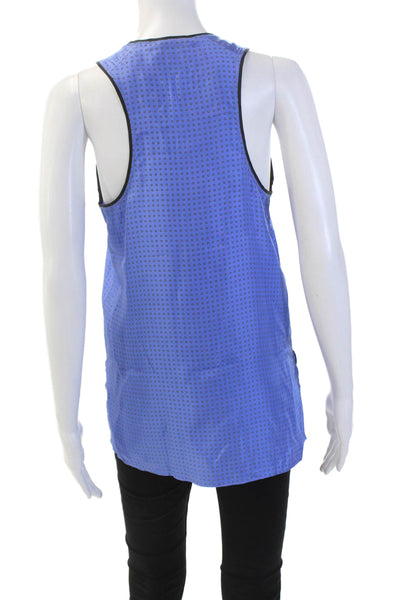 Rag & Bone Womens Silk Spotted Sleeveless Scoop Neck Tank Top Blue Size XS