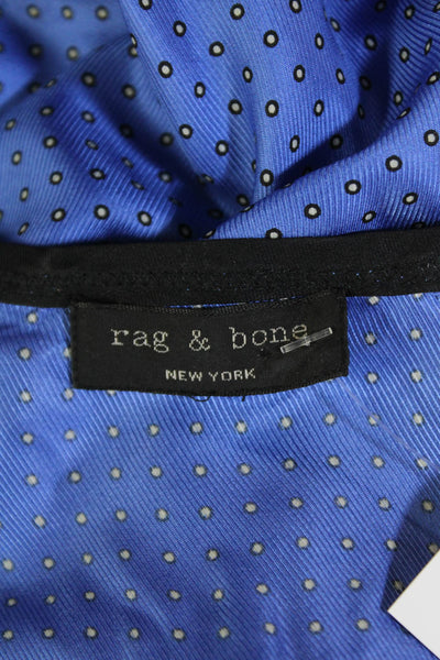 Rag & Bone Womens Silk Spotted Sleeveless Scoop Neck Tank Top Blue Size XS