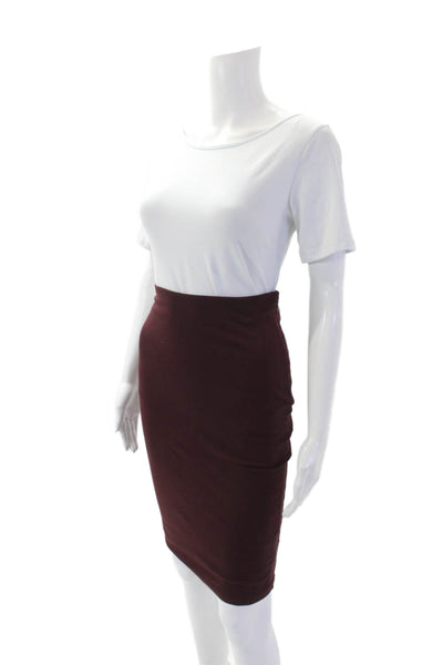 T Alexander Wang Womens Side Zip Knee Length Knit Pencil Skirt Red Size XS