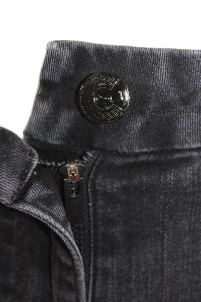 3x1 NYC Womens Zipper Fly Mid Rise Skinny Ankle Jeans Gray Denim Size 24