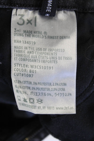 3x1 NYC Womens Zipper Fly Mid Rise Skinny Ankle Jeans Gray Denim Size 24