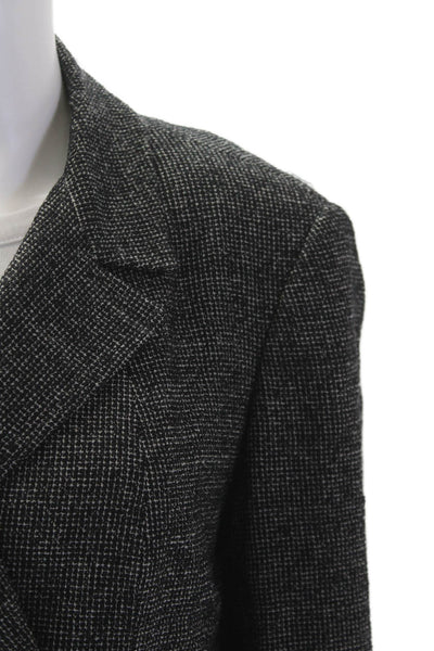 Donna Karan New York Womens Double Breasted Button Down Jacket Black Wool Size 1