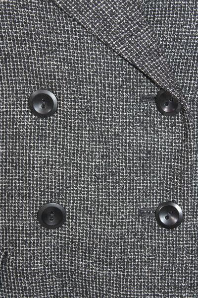 Donna Karan New York Womens Double Breasted Button Down Jacket Black Wool Size 1