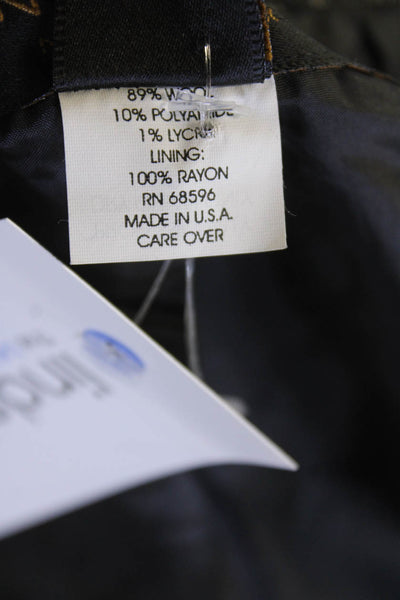 Donna Karan New York Womens Double Breasted Button Down Jacket Black Wool Size 1