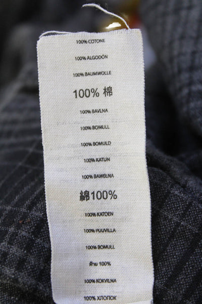 Filson Womens Cotton Collared Plaid Print Button Down Shirt Gray Size M