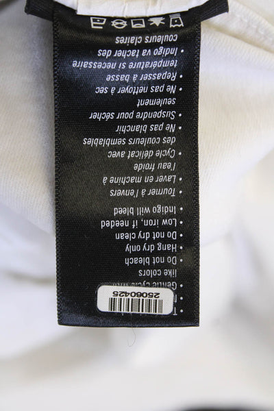 Paige Womens Five Pocket Mid Rise Distressed Skinny Jeans White Size 33