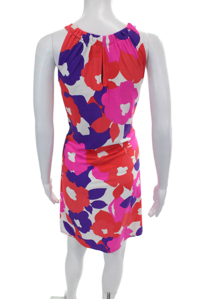 Jude Connally Womens Sleeveless High Neck Pattern Slip Dress Multicolor Size M