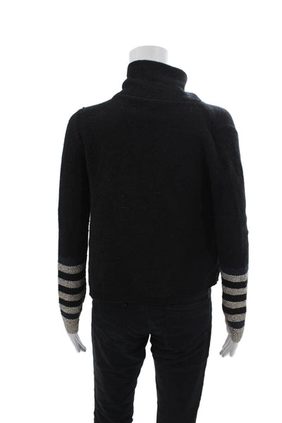 BCBG Max Azria Womens Open Front V-Neck Cardigan Sweater Black Size 2XS