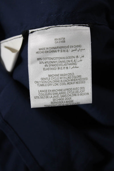 BCBG Max Azria Womens Cotton Collared Long Sleeve Button-Down Shirt Blue Size XS
