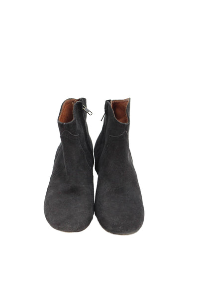 Isabel Marant Womens Textured Lined Zip Block Heel Booties Black Size EUR 36