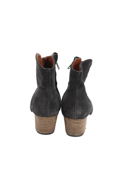 Isabel Marant Womens Textured Lined Zip Block Heel Booties Black Size EUR 36