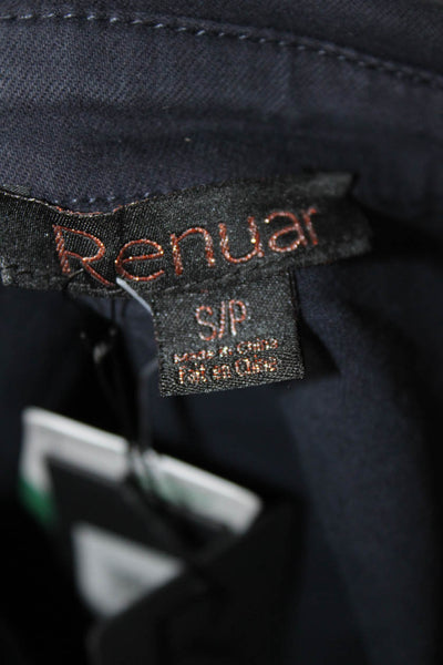 Renuar Womens Long Sleeves Button Down Shirt New Midnight Blue Cotton Size Small