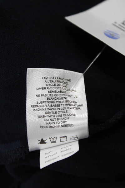 Renuar Womens Long Sleeves Button Down Shirt New Midnight Blue Cotton Size Mediu