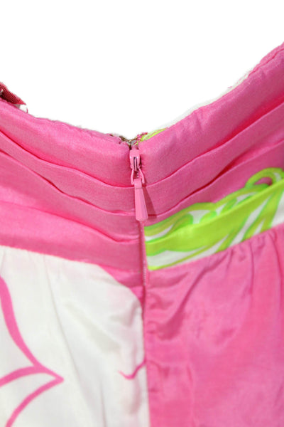 Lily Pulitzer Womens Cotton Floral Print Sleeveless Flare Hem Dress Pink Size 4