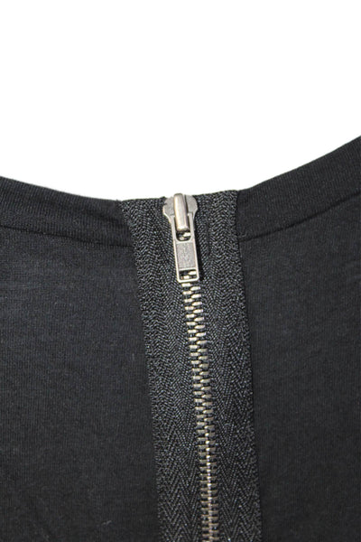 Theory Womens Drop Waist Short Sleeve Zip Back T-Shirt Dress Black Size M